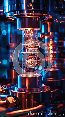 Showcase a hyperdimension of quantum computing responding to a cyber attack Stock Photo