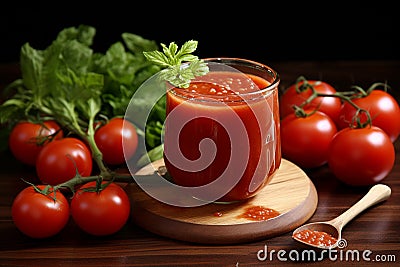 Showcasing Fresh Tomatoes in Traditional Tomato Sauce. Generative By Ai Stock Photo