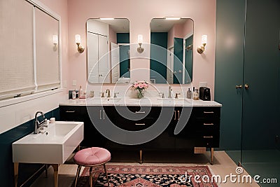 Showcasing Interior Design in Style Retro Revival Stock Photo