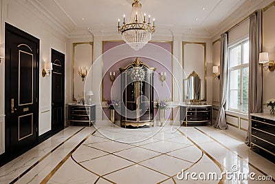 Showcasing Interior Design in Style Sumptuous Serenity Stock Photo