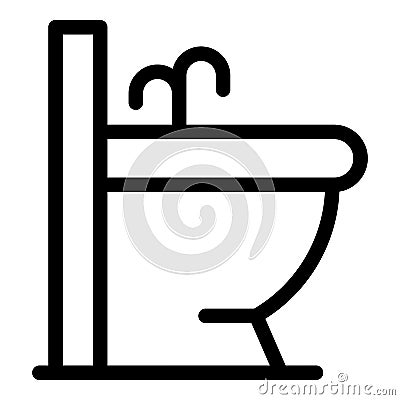 Shower bidet icon, outline style Vector Illustration