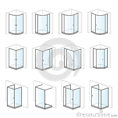 Shower enclosures Vector Illustration