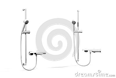 Shower faucet mockup isolated on a white background Stock Photo