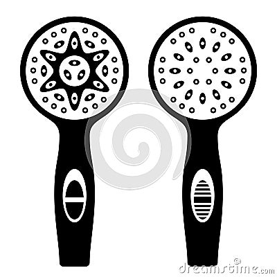 Shower head black symbols Vector Illustration