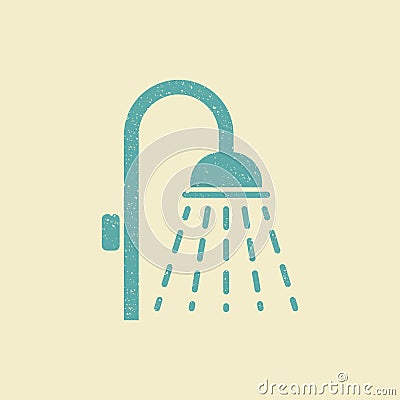Shower icon. Flat icon in retro style Vector Illustration
