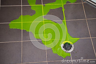 Shower Leaking Indicator Dye Flood Test To Check For Leaks Withing The