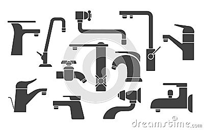 Shower tap icons Vector Illustration