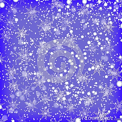Showflakes Pattern on Blue Sky Background Stock Photo