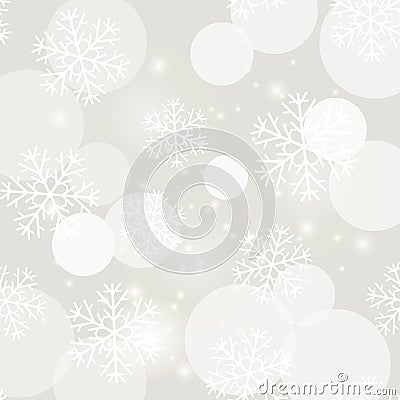 Showflakes Pattern. Winter Christmas Texture Vector Illustration