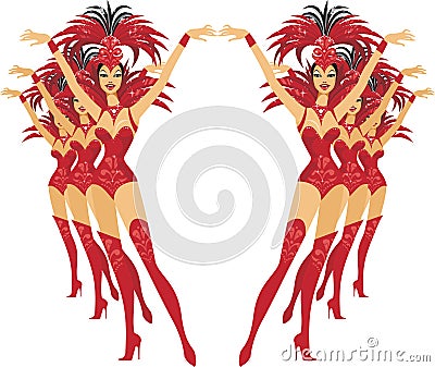 Showgirls Vector Illustration