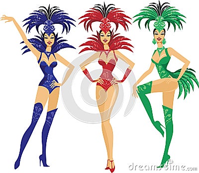 Showgirls Vector Illustration