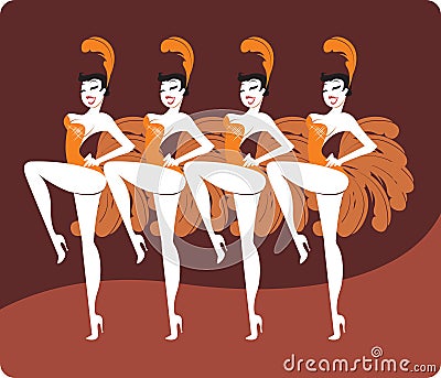 Showgirls Vector Illustration