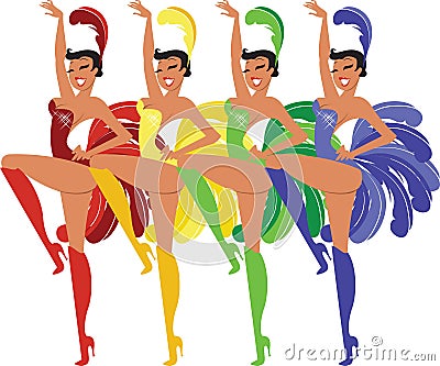 Showgirls Vector Illustration