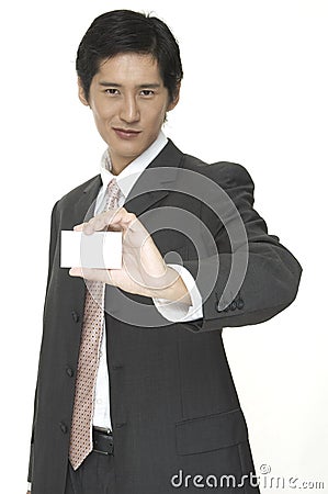 Showing Business Card Stock Photo