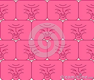 Showing pain pattern seamless. Strained face Emotion Icon background. vector texture Vector Illustration
