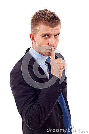 Showing silence gesture Stock Photo