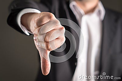 Showing thumbs down. Stock Photo