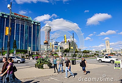 Bust tourist destination of Niagara, Ontario, Canada. Editorial Stock Photo