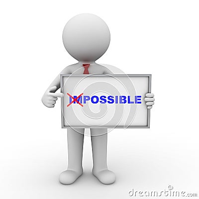 Showing word impossible into possible Stock Photo