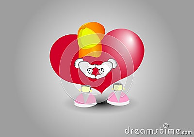 Shows heart hands love Vector Illustration