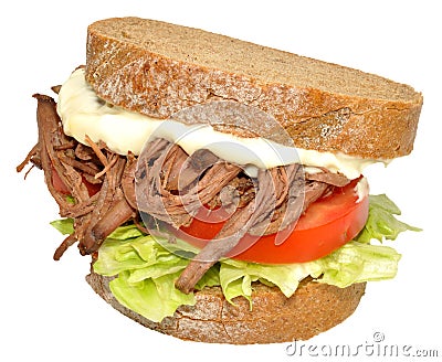 Shredded Beef Sandwich Stock Photo