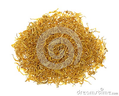 Shredded calendula flower petals Stock Photo