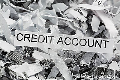 Shredded paper credit account Stock Photo