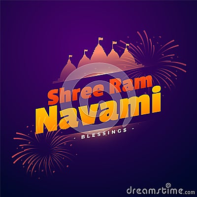 Shree ram navami celebration card design Vector Illustration