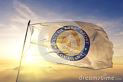 Shreveport of Louisiana of United States flag waving on the top Stock Photo