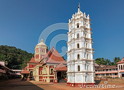 Shri Mangeshi temple - hindu temple in Ponda, Goa, India. Stock Photo