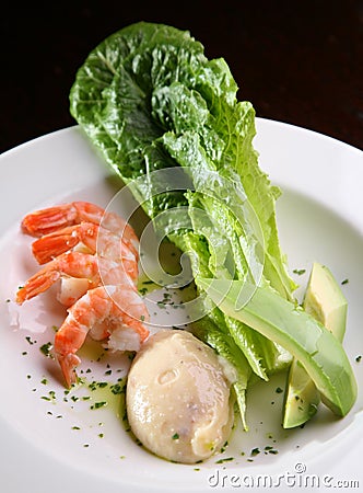 Shrimp & avocado Stock Photo