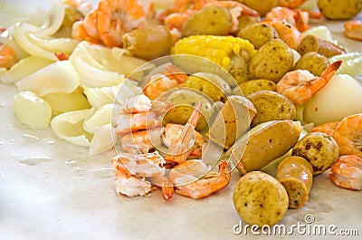 Shrimp boil Stock Photo