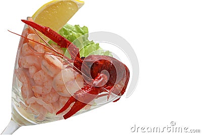 Shrimp Cocktail with crayfish Stock Photo