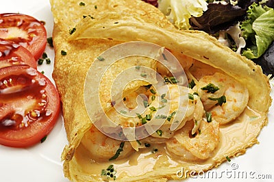 Shrimp crepe Stock Photo