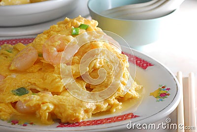 Shrimp Scramble egg Stock Photo