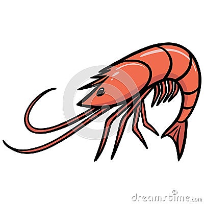 Shrimp Icon Vector Illustration