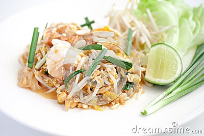 Shrimp Pad Thai Stock Photo