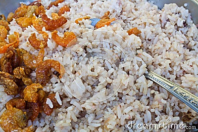 Shrimp Paste Fried Rice Stock Photo