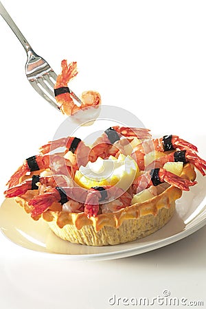 Shrimp platter Stock Photo