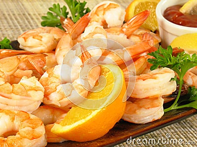 Shrimp Platter Stock Photo