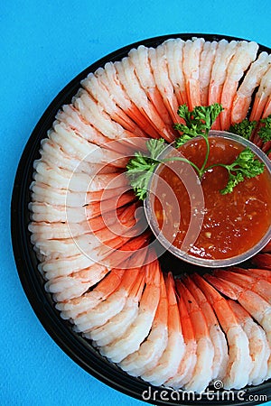 Shrimp platter Stock Photo