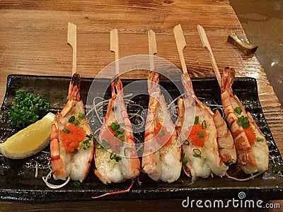 Garlic Prawns With Shrimp Stock Photo