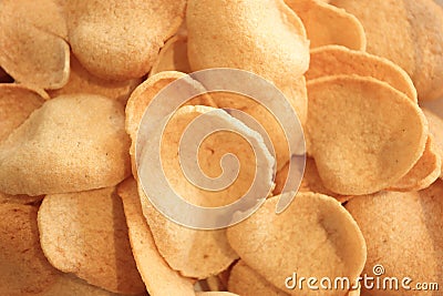 Shrimp rice cracker, Thai snack Stock Photo