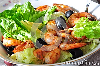 Shrimp salad Stock Photo