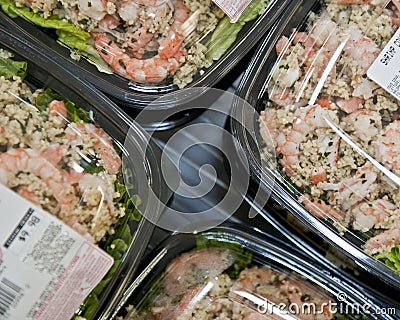 Shrimp salad platters Stock Photo