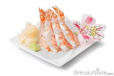 Shrimp sashimi Stock Photo