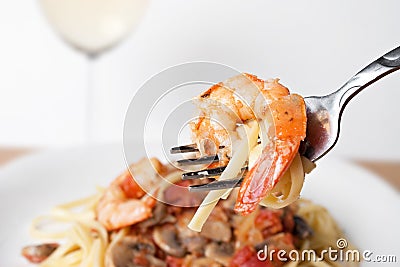 Shrimp Scampi Stock Photo