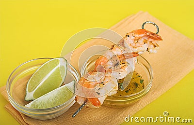 Shrimp skewer Stock Photo