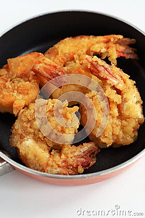 Shrimp Prawn Yellow Deep Fried Stock Photo