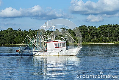 Shrimping Boat Stock Photo